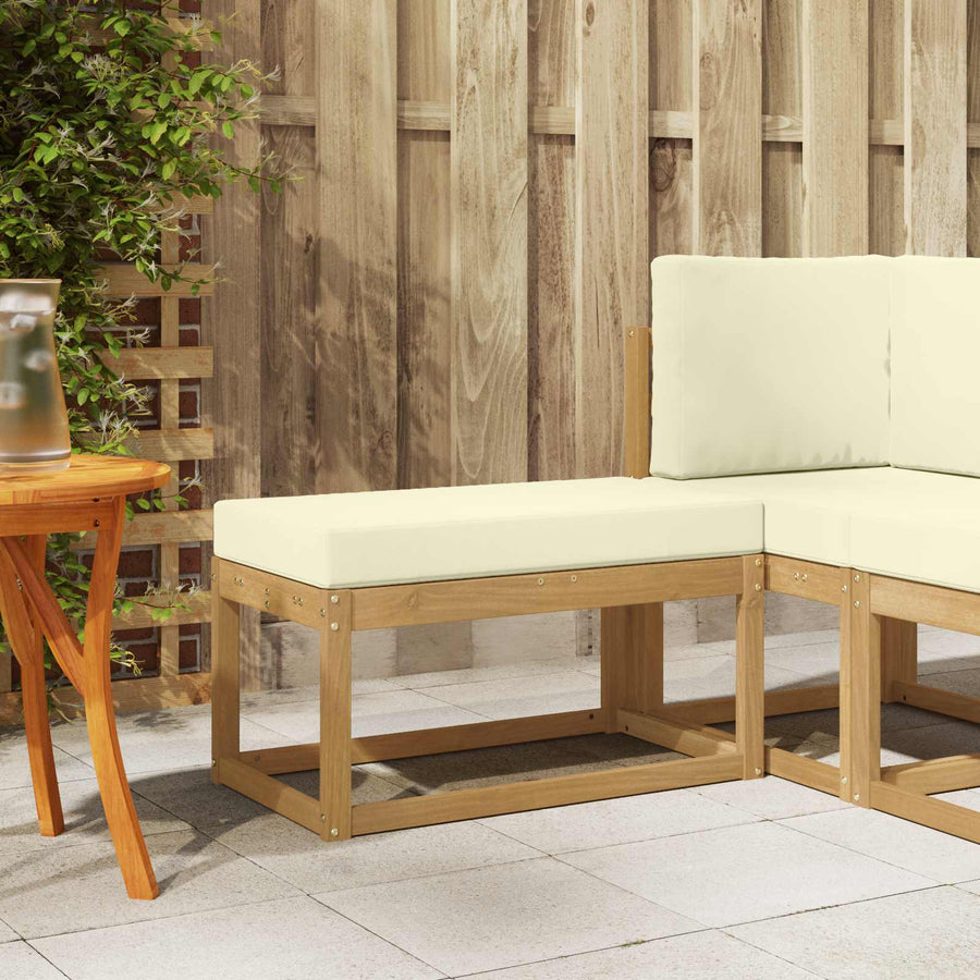 Buitenstoolbank Wit 80 x 43 x 45 cm Massief Acaciahout