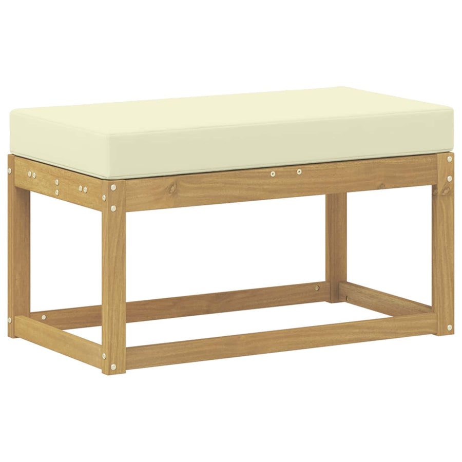 Buitenstoolbank Wit 80 x 43 x 45 cm Massief Acaciahout