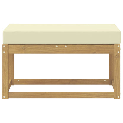 Buitenstoolbank Wit 80 x 43 x 45 cm Massief Acaciahout