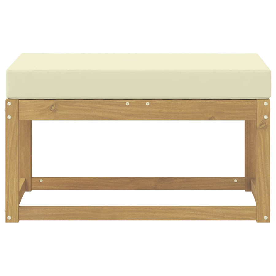 Buitenstoolbank Wit 80 x 43 x 45 cm Massief Acaciahout