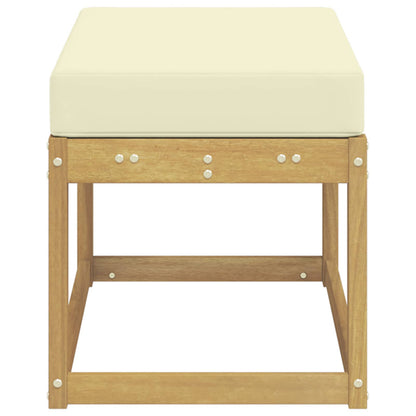 Buitenstoolbank Wit 80 x 43 x 45 cm Massief Acaciahout