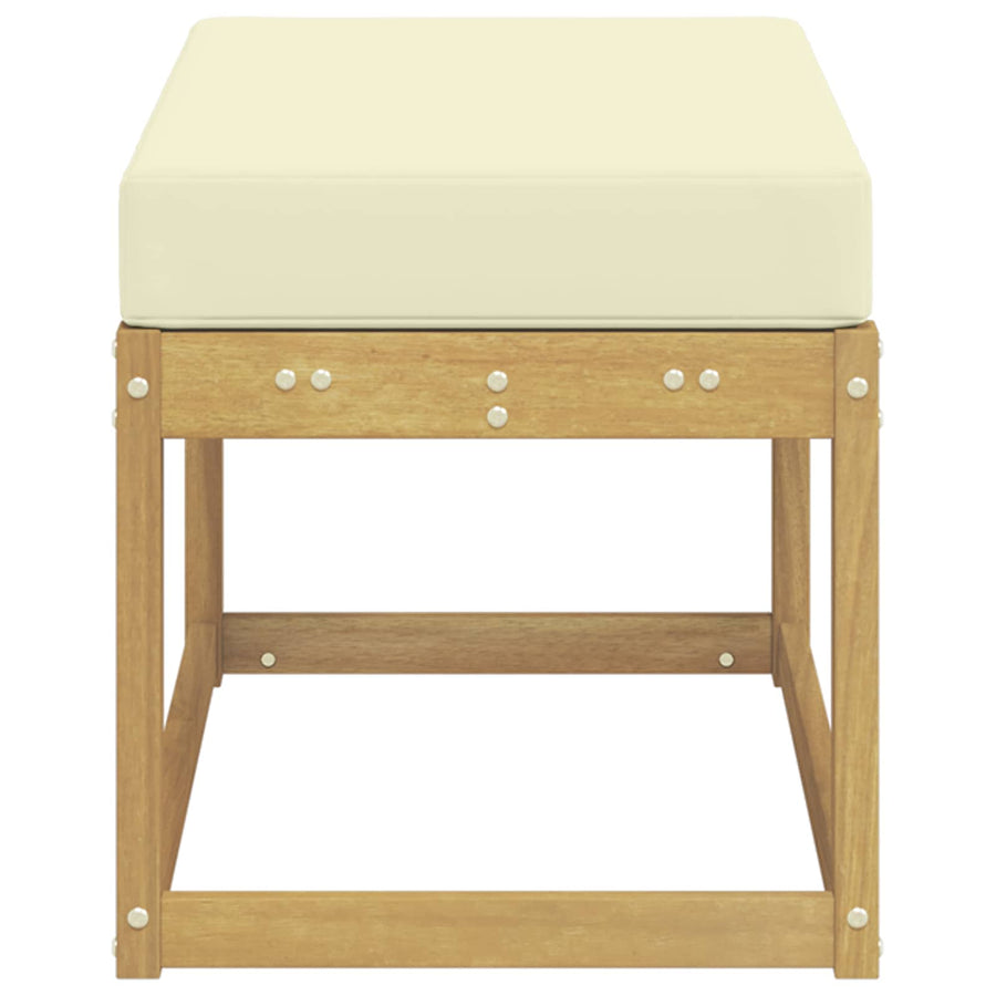 Buitenstoolbank Wit 80 x 43 x 45 cm Massief Acaciahout