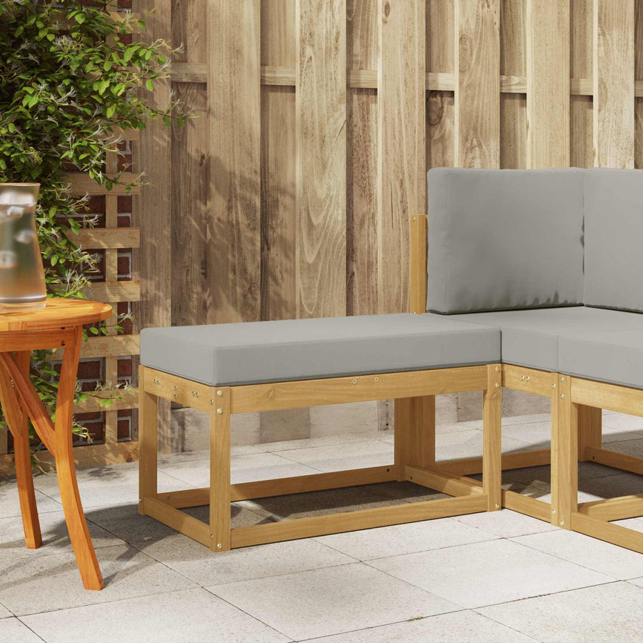 Buitenstoolbank Wit 80 x 43 x 45 cm Massief Acaciahout