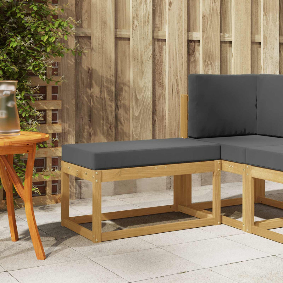 Buitenstoolbank Wit 80 x 43 x 45 cm Massief Acaciahout