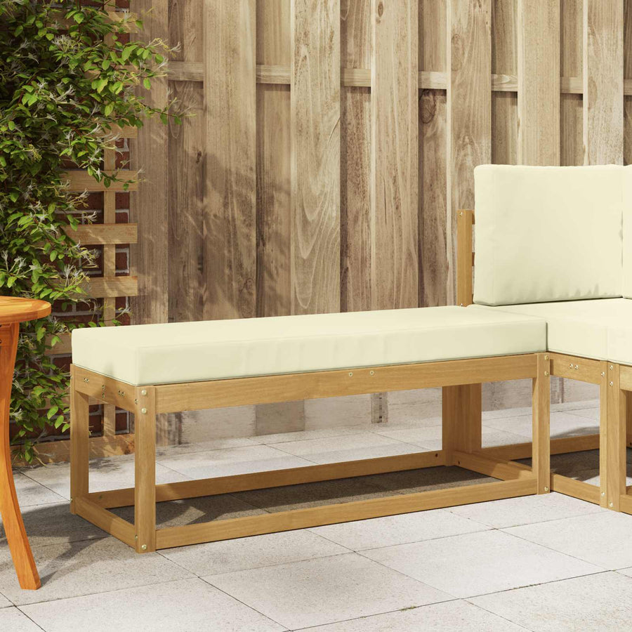 Buitenstoolbank Wit 115 x 43 x 45 cm Massief Acaciahout