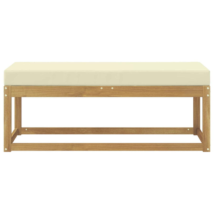 Buitenstoolbank Wit 115 x 43 x 45 cm Massief Acaciahout