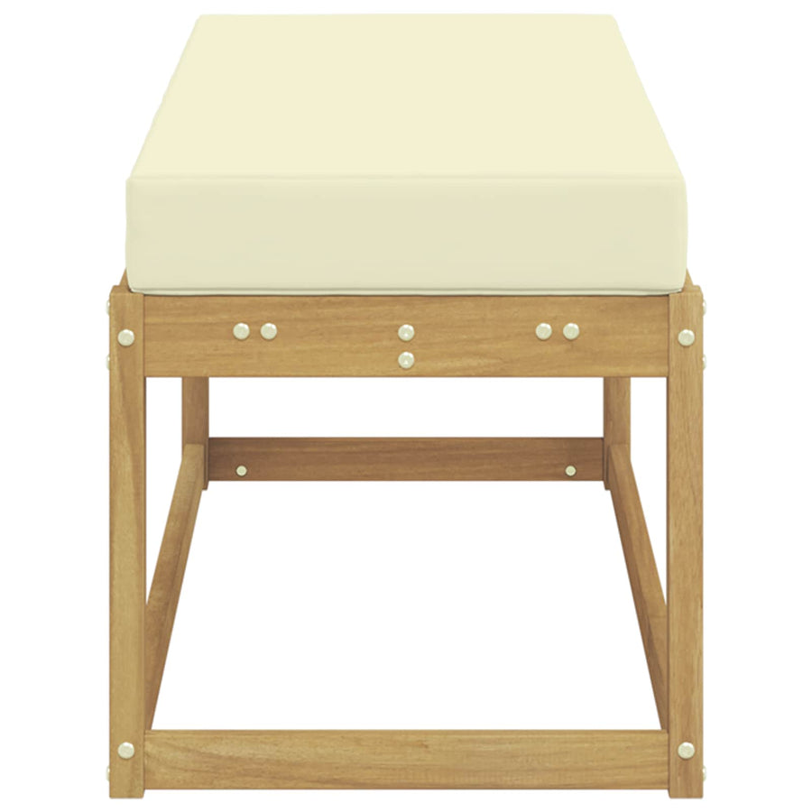 Buitenstoolbank Wit 115 x 43 x 45 cm Massief Acaciahout
