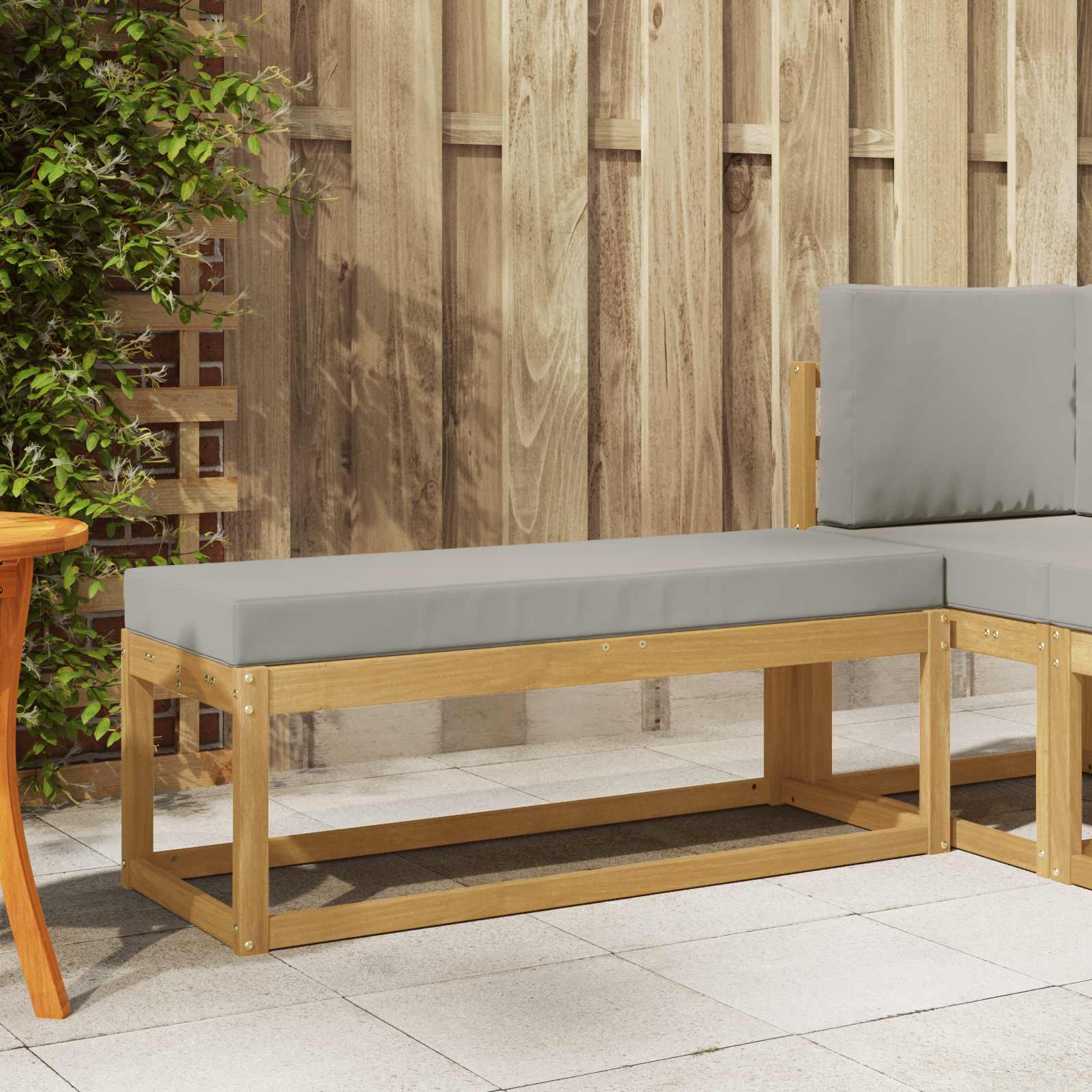 Buitenstoolbank Wit 115 x 43 x 45 cm Massief Acaciahout