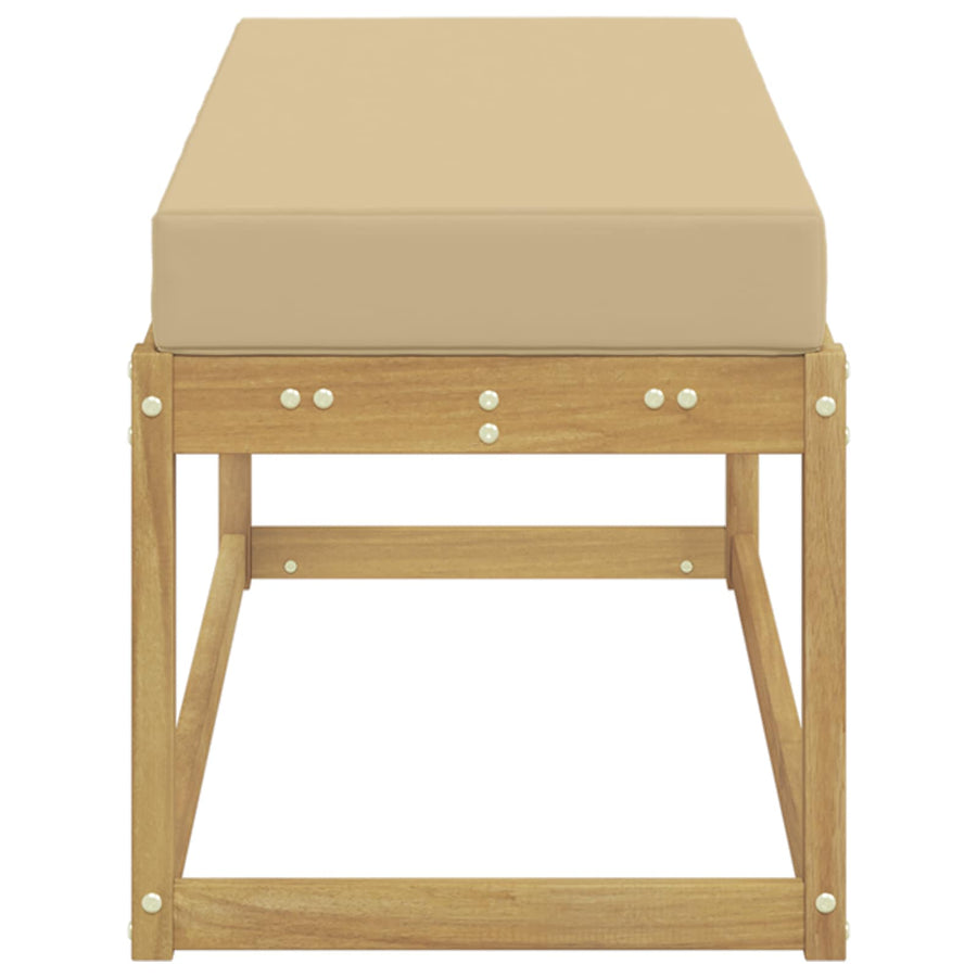 Buitenstoolbank Wit 115 x 43 x 45 cm Massief Acaciahout