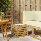 Outdoor Bench Set White 35 x 38 x 37 cm Solid Acacia Wood