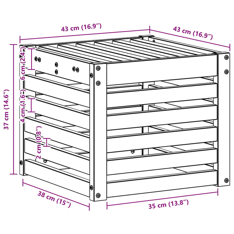 Buiten bankenset Wit 35 x 38 x 37 cm Massief Acaciahout