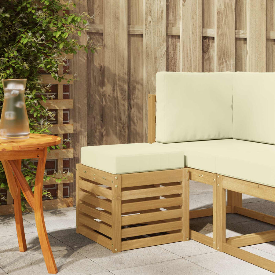 Buitenstoolbank Wit 43 x 43 x 45 cm Massief Acaciahout