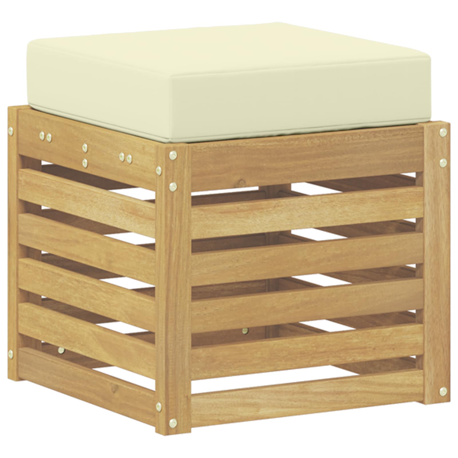 Buitenstoolbank Wit 43 x 43 x 45 cm Massief Acaciahout