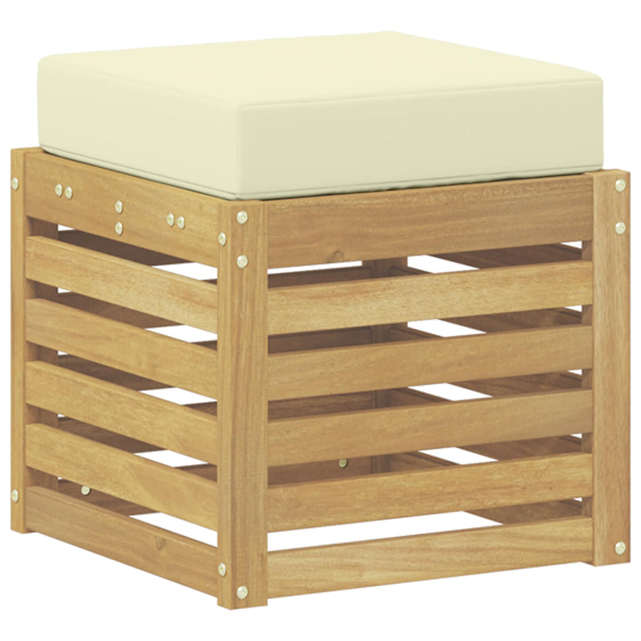 Buitenstoolbank Wit 43 x 43 x 45 cm Massief Acaciahout