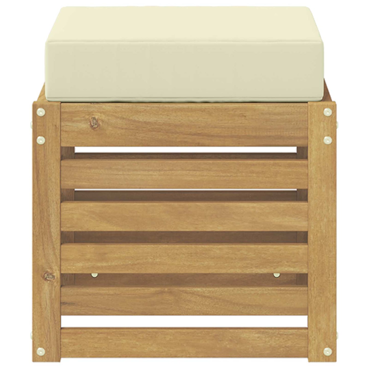 Buitenstoolbank Wit 43 x 43 x 45 cm Massief Acaciahout