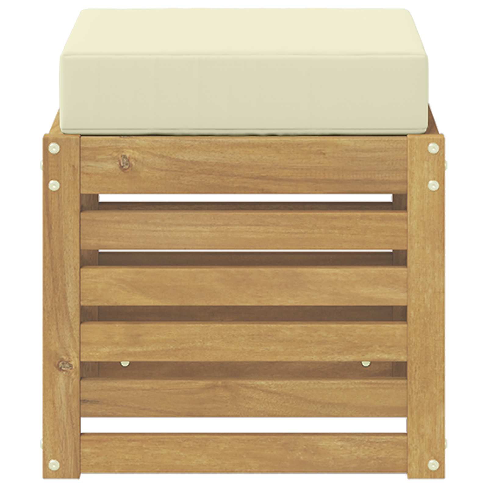 Buitenstoolbank Wit 43 x 43 x 45 cm Massief Acaciahout