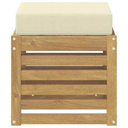 Buitenstoolbank Wit 43 x 43 x 45 cm Massief Acaciahout