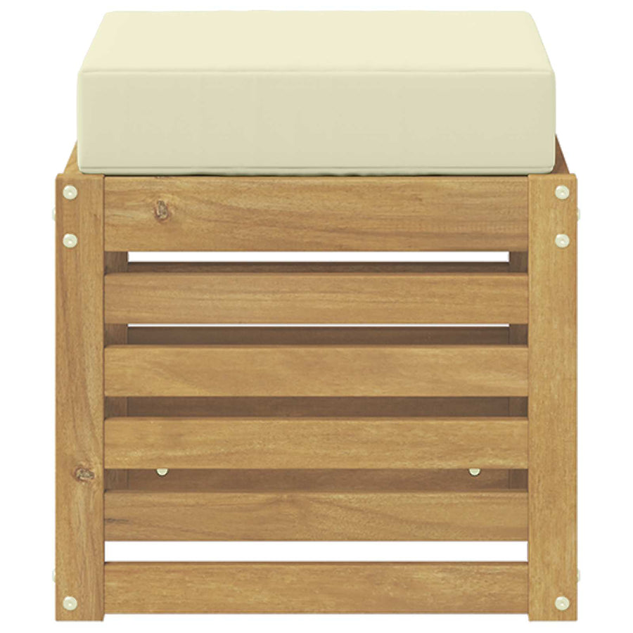 Buitenstoolbank Wit 43 x 43 x 45 cm Massief Acaciahout