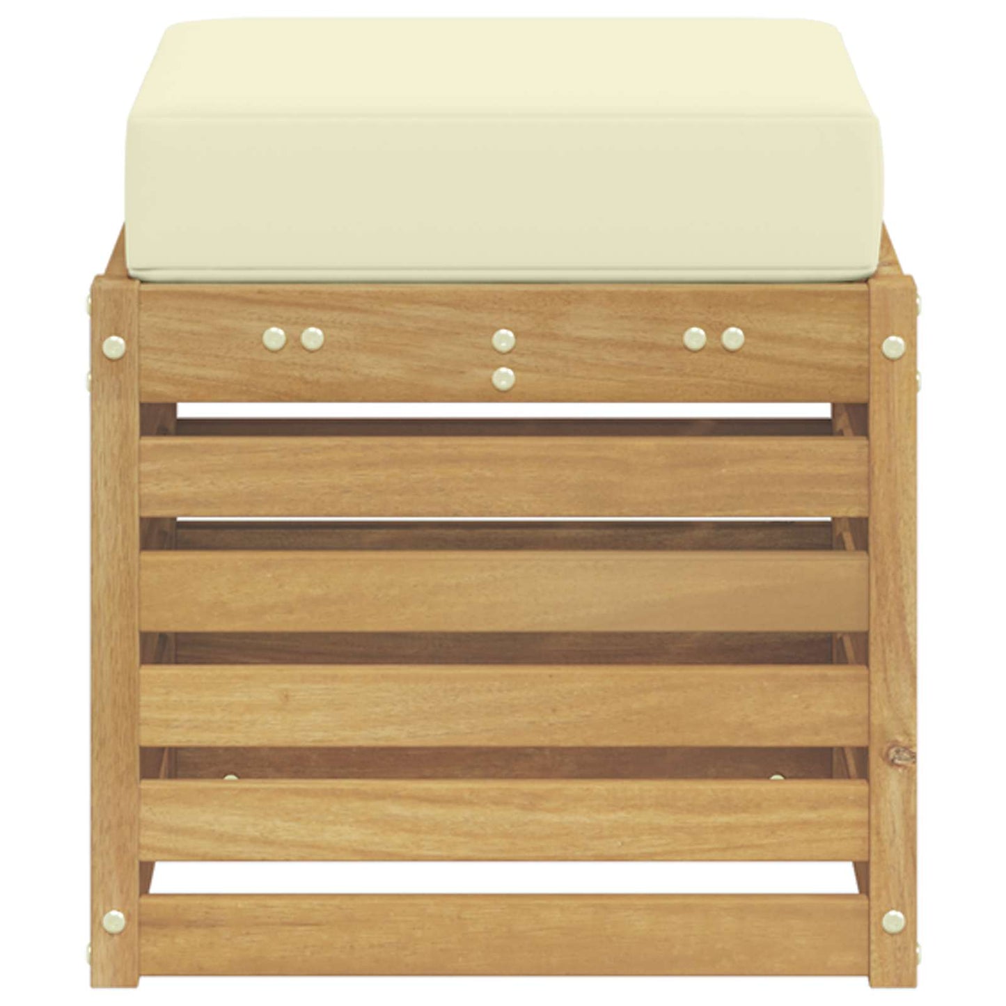 Buitenstoolbank Wit 43 x 43 x 45 cm Massief Acaciahout