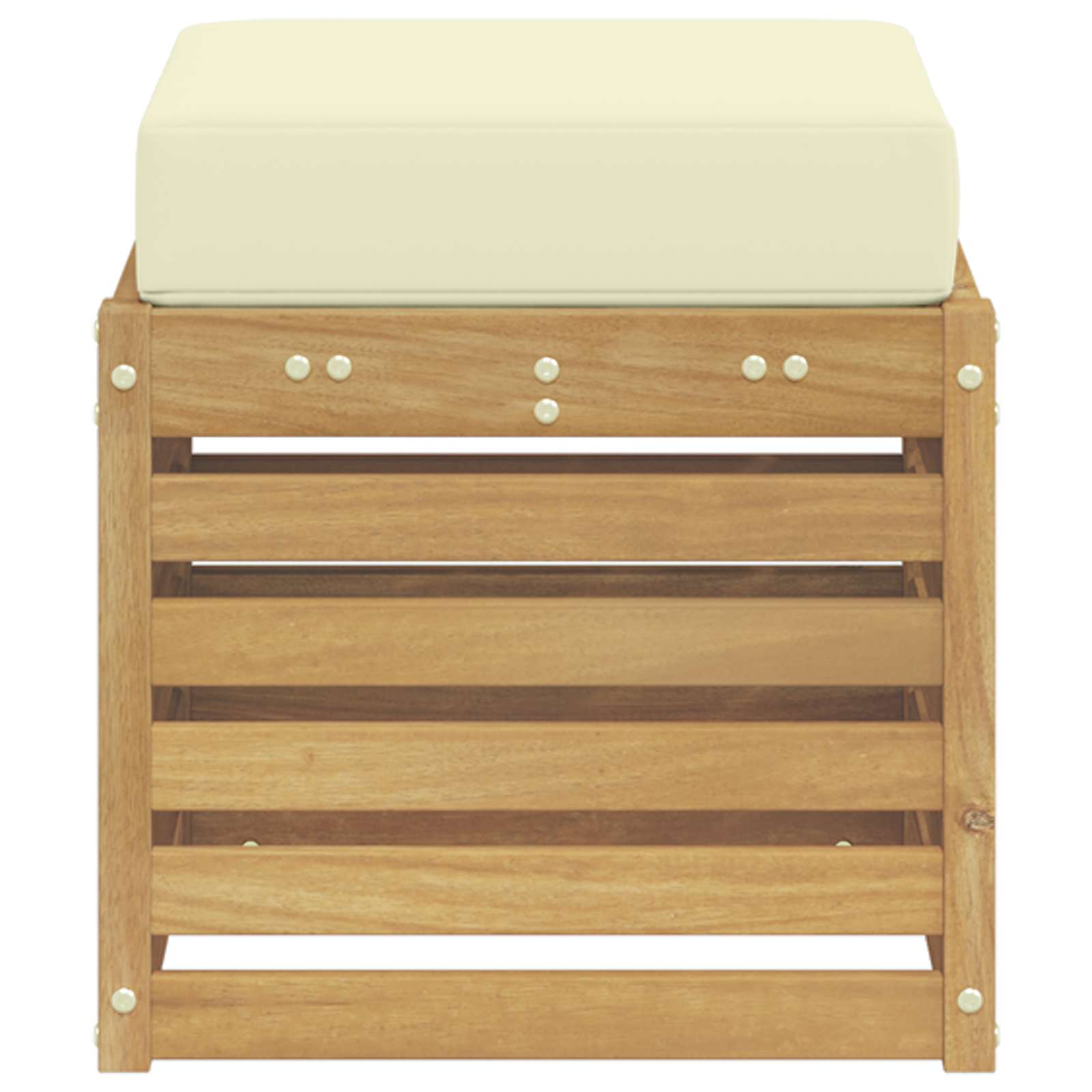 Buitenstoolbank Wit 43 x 43 x 45 cm Massief Acaciahout