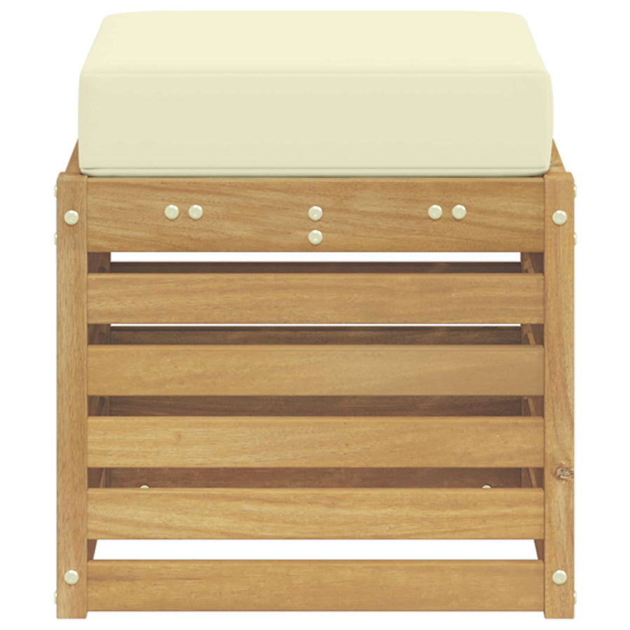Buitenstoolbank Wit 43 x 43 x 45 cm Massief Acaciahout