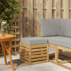 Outdoor Stool White 43 x 43 x 45 cm Solid Acacia Wood