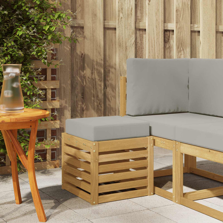 Buitenstoolbank Wit 43 x 43 x 45 cm Massief Acaciahout