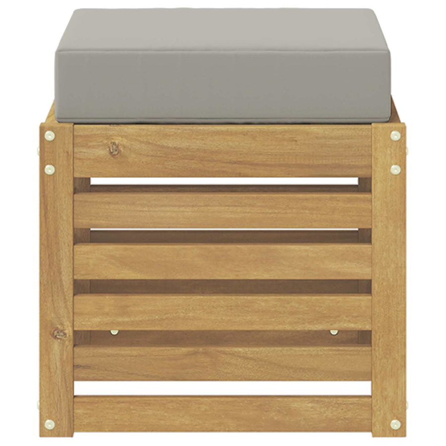 Buitenstoolbank Wit 43 x 43 x 45 cm Massief Acaciahout