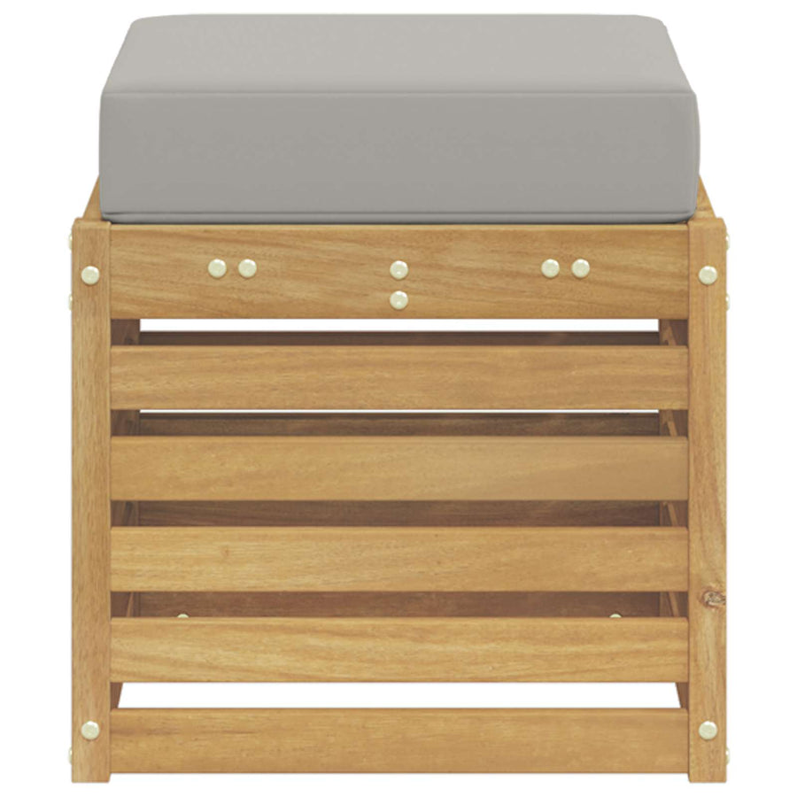 Buitenstoolbank Wit 43 x 43 x 45 cm Massief Acaciahout