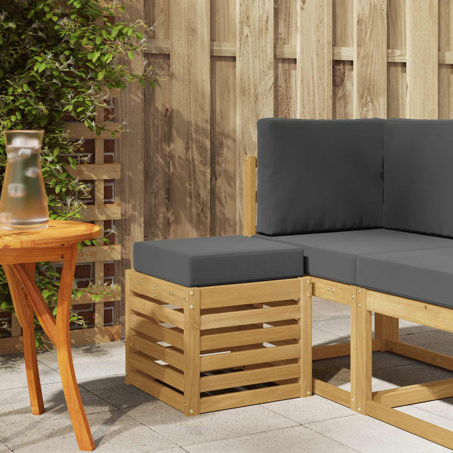 Buitenstoolbank Wit 43 x 43 x 45 cm Massief Acaciahout