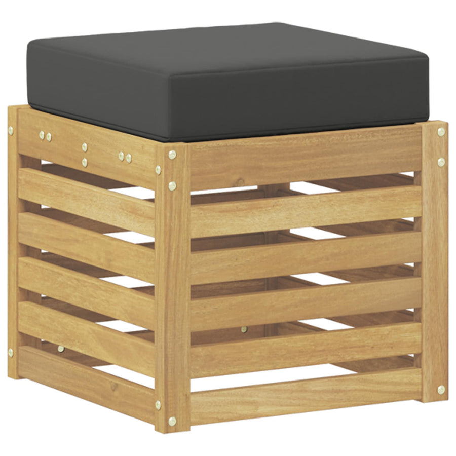 Buitenstoolbank Wit 43 x 43 x 45 cm Massief Acaciahout