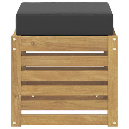 Buitenstoolbank Wit 43 x 43 x 45 cm Massief Acaciahout
