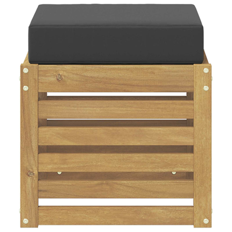 Buitenstoolbank Wit 43 x 43 x 45 cm Massief Acaciahout