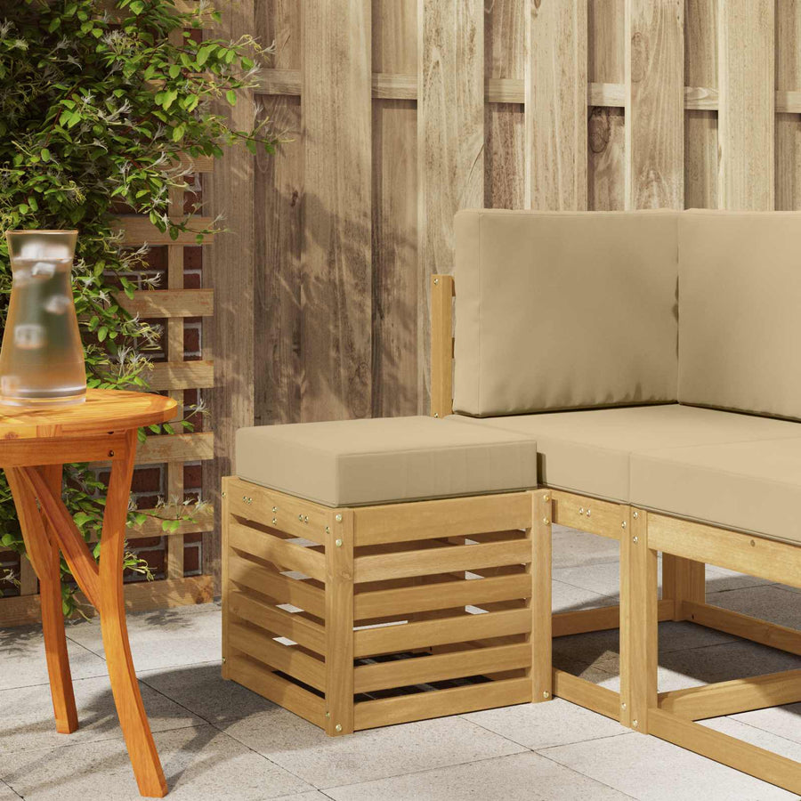Buitenstoolbank Wit 43 x 43 x 45 cm Massief Acaciahout