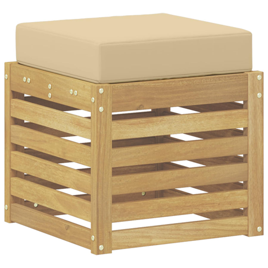 Buitenstoolbank Wit 43 x 43 x 45 cm Massief Acaciahout