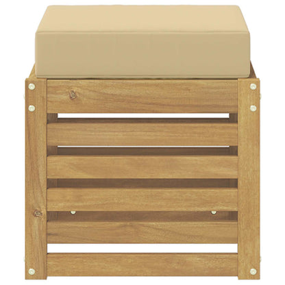 Buitenstoolbank Wit 43 x 43 x 45 cm Massief Acaciahout