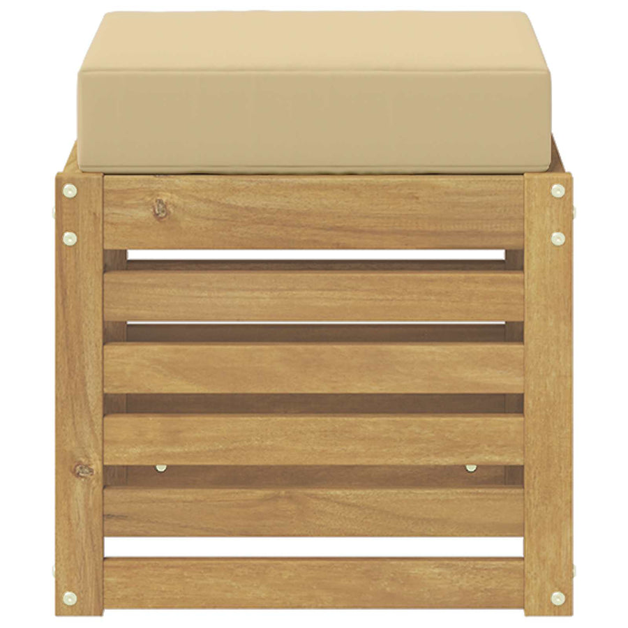 Buitenstoolbank Wit 43 x 43 x 45 cm Massief Acaciahout