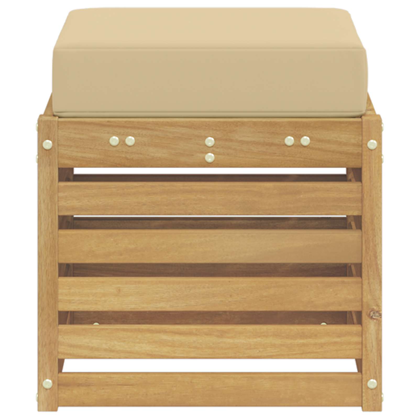 Buitenstoolbank Wit 43 x 43 x 45 cm Massief Acaciahout