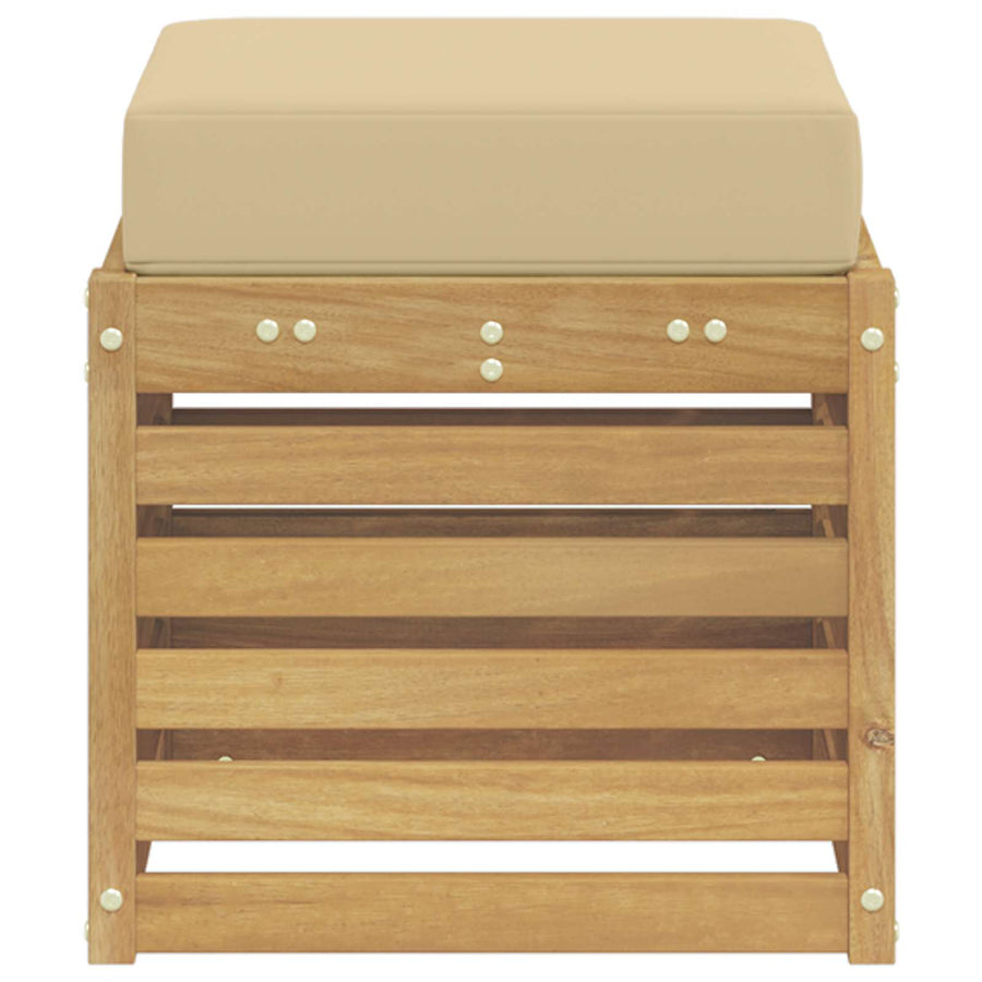 Buitenstoolbank Wit 43 x 43 x 45 cm Massief Acaciahout