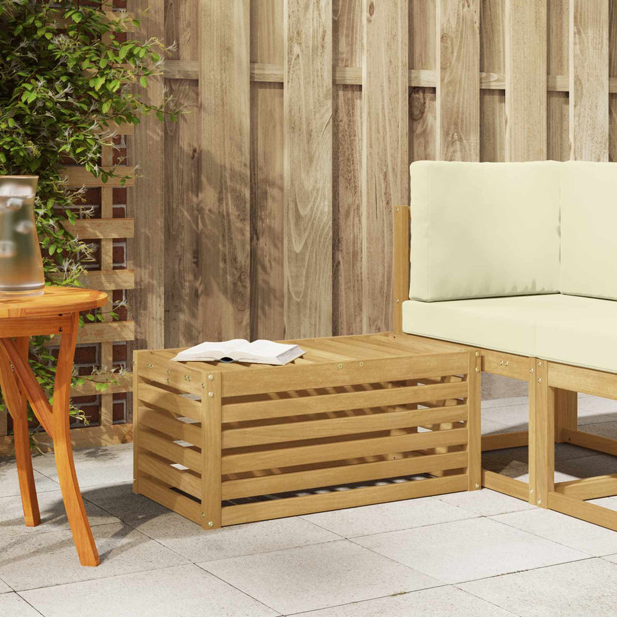 Buitenstoolbank Wit 79 x 43 x 37 cm Massief Acaciahout
