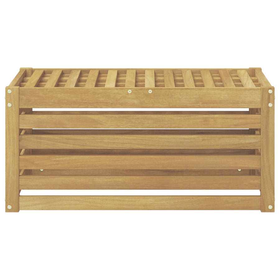 Buitenstoolbank Wit 79 x 43 x 37 cm Massief Acaciahout