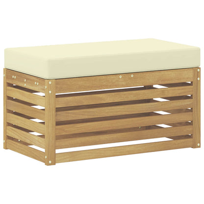 Buitenstoolbank Wit 80 x 43 x 45 cm Massief Acaciahout