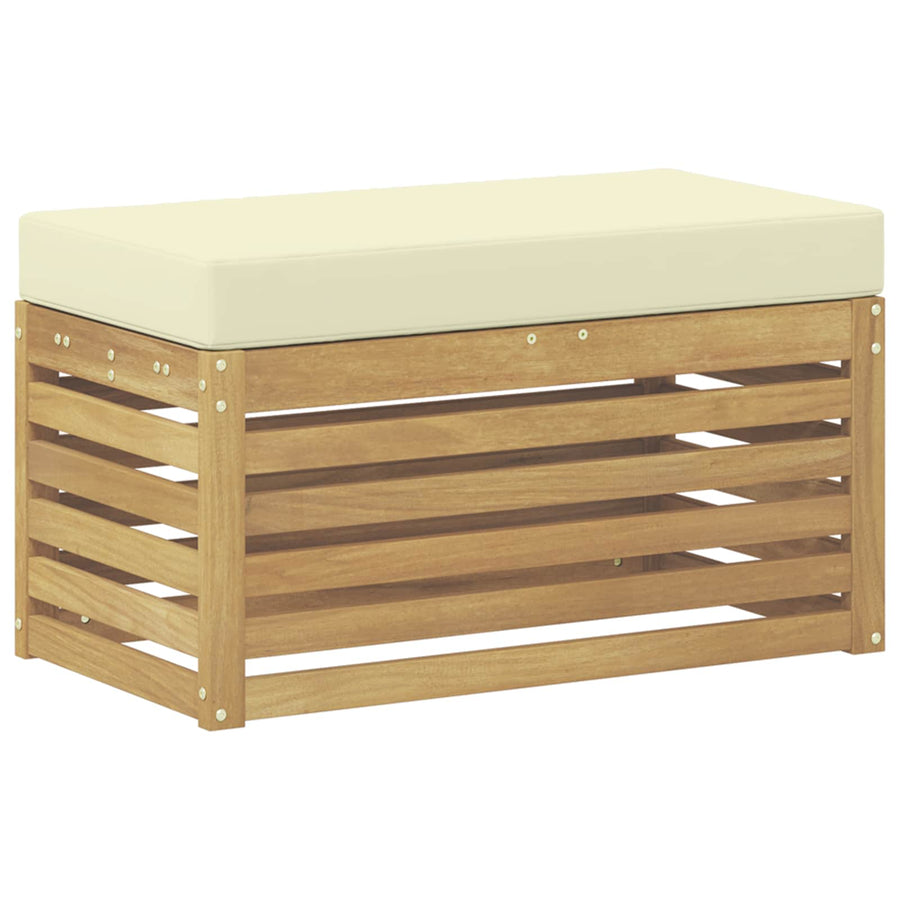 Buitenstoolbank Wit 80 x 43 x 45 cm Massief Acaciahout