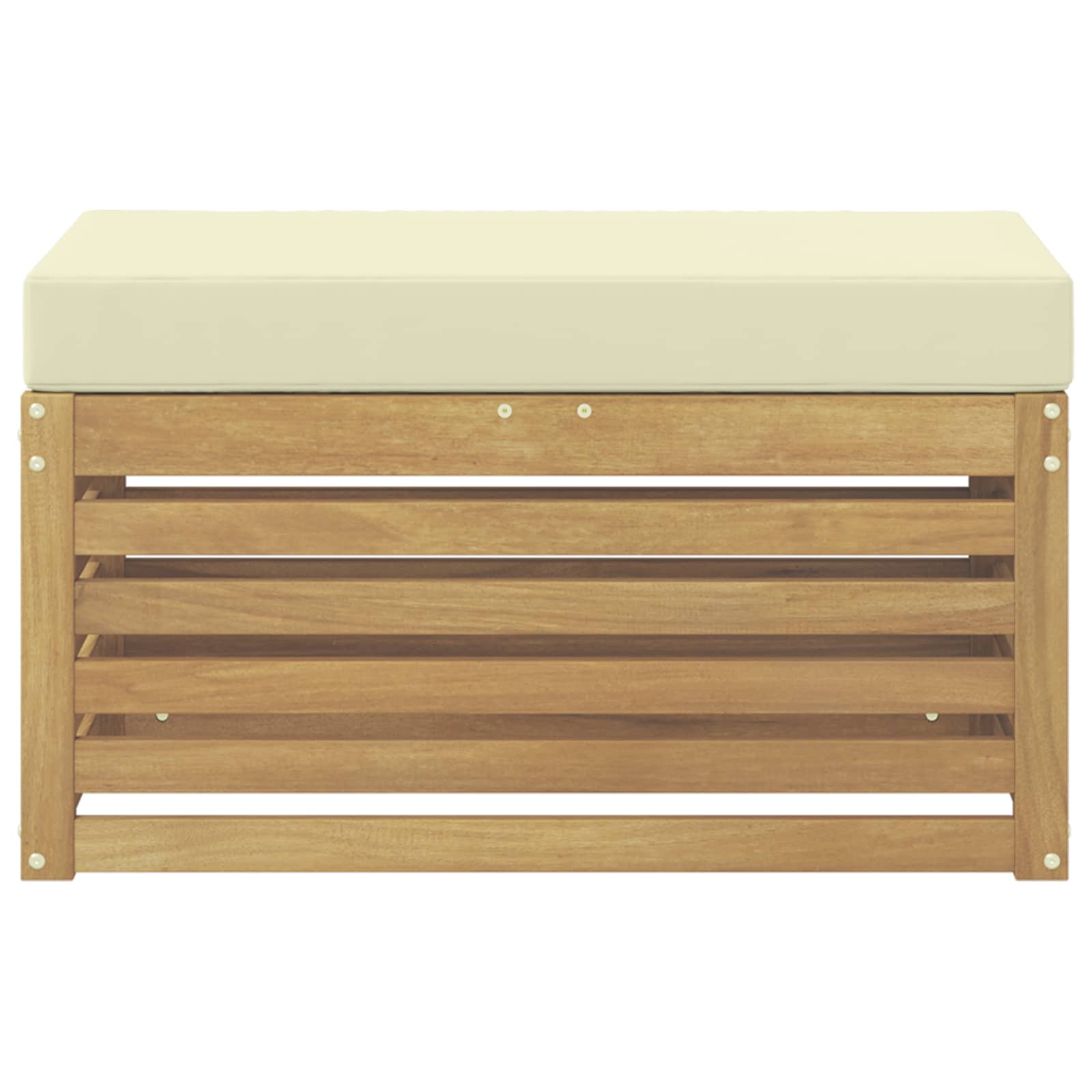 Buitenstoolbank Wit 80 x 43 x 45 cm Massief Acaciahout