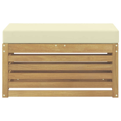 Buitenstoolbank Wit 80 x 43 x 45 cm Massief Acaciahout