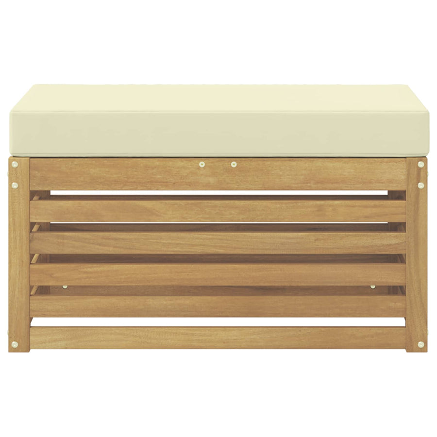 Buitenstoolbank Wit 80 x 43 x 45 cm Massief Acaciahout