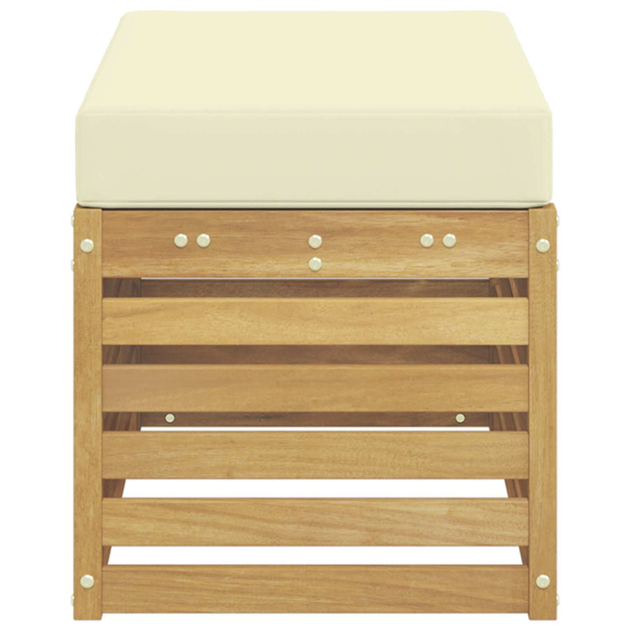 Buitenstoolbank Wit 80 x 43 x 45 cm Massief Acaciahout