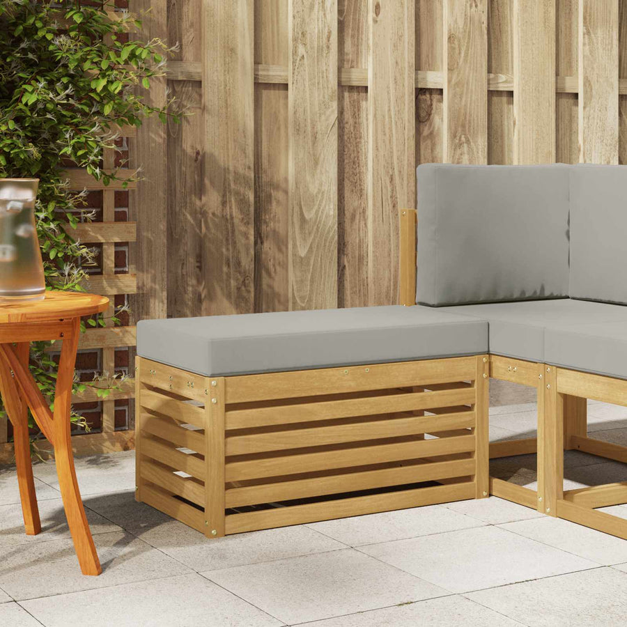 Buitenstoolbank Wit 80 x 43 x 45 cm Massief Acaciahout