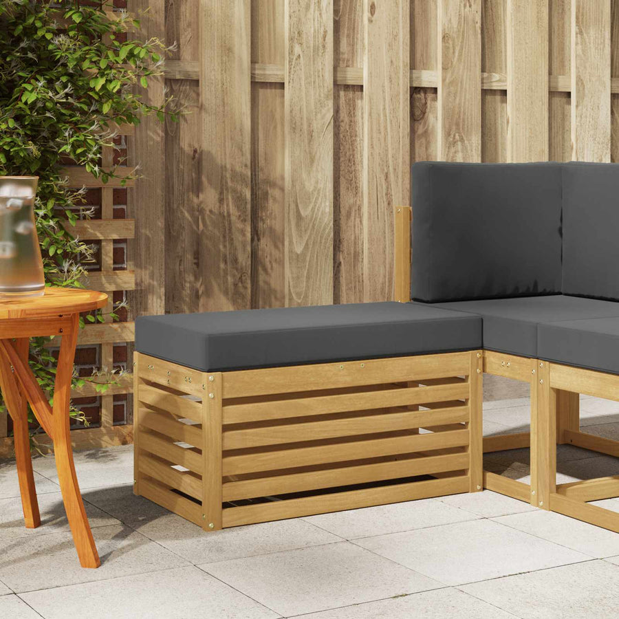 Buitenstoolbank Wit 80 x 43 x 45 cm Massief Acaciahout