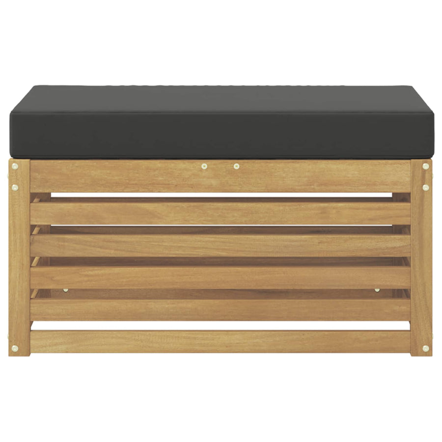 Buitenstoolbank Wit 80 x 43 x 45 cm Massief Acaciahout